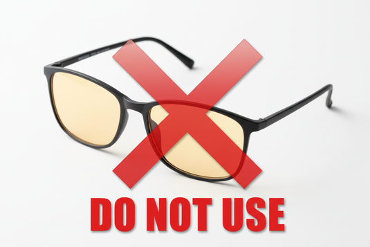 Amber lenses glasses are not blue light glasses